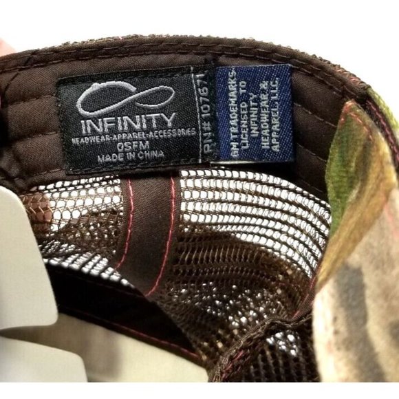 Realtree APG Camo Trucker Hat Cap w/ Pink Chevrolet Logo & Brown Mesh NOS NEW - Picture 6 of 7